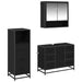Set de mobilier pentru baie 3 pcs Stejar Negru Lemn compozit - WALTI WALTI