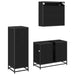 Set de mobilier pentru baie 3 pcs Stejar Negru Lemn compozit - WALTI WALTI