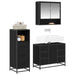 Set de mobilier pentru baie 3 pcs Stejar Negru Lemn compozit - WALTI WALTI