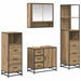 Set de mobilier pentru baie cu sertar 4 pcs Stejar Artizanal - WALTI WALTI