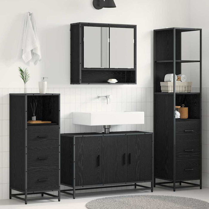 Set de mobilier pentru baie cu sertar 3 pcs Stejar Artizanal WALTI