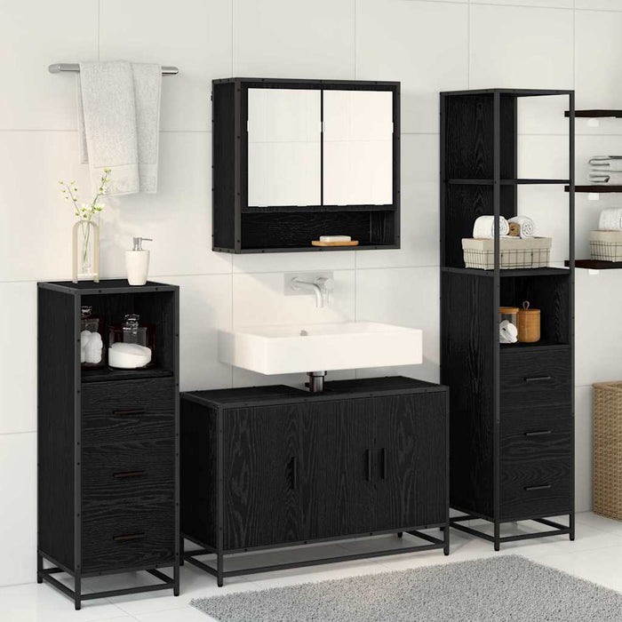 Set de mobilier pentru baie cu sertar 3 pcs Stejar Artizanal WALTI