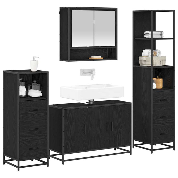 Set de mobilier pentru baie cu sertar 3 pcs Stejar Artizanal WALTI