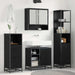 Set de mobilier pentru baie 3 pcs Stejar Negru Lemn compozit - WALTI WALTI