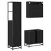 Set de mobilier pentru baie 3 pcs Stejar Negru Lemn compozit - WALTI WALTI