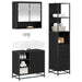 Set de mobilier pentru baie 3 pcs Stejar Negru Lemn compozit - WALTI WALTI