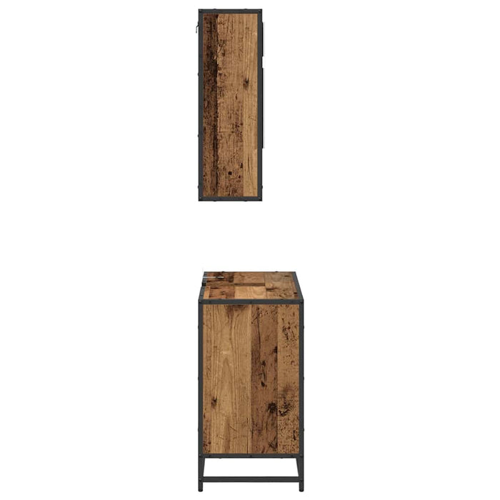 Set de mobilier pentru baie 2 pcs Lemn Vechi Lemn compozit - WALTI WALTI