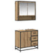 Set de mobilier pentru baie cu sertar 2 pcs Stejar Artizanal - WALTI WALTI