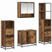 Set de mobilier pentru baie 4 pcs Lemn Vechi Lemn compozit - WALTI WALTI