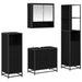 Set de mobilier pentru baie 4 pcs Stejar Negru Lemn compozit - WALTI WALTI
