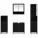 Set de mobilier pentru baie 4 pcs Stejar Negru Lemn compozit - WALTI WALTI