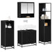 Set de mobilier pentru baie 4 pcs Stejar Negru Lemn compozit - WALTI WALTI
