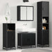 Set de mobilier pentru baie 4 pcs Stejar Negru Lemn compozit - WALTI WALTI