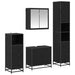 Set de mobilier pentru baie 4 pcs Stejar Negru Lemn compozit - WALTI WALTI