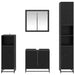 Set de mobilier pentru baie 4 pcs Stejar Negru Lemn compozit - WALTI WALTI