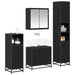 Set de mobilier pentru baie 4 pcs Stejar Negru Lemn compozit - WALTI WALTI