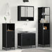 Set de mobilier pentru baie 3 pcs Stejar Negru Lemn compozit - WALTI WALTI