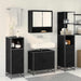Set de mobilier pentru baie 3 pcs Stejar Negru Lemn compozit - WALTI WALTI