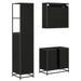 Set de mobilier pentru baie 3 pcs Stejar Negru Lemn compozit - WALTI WALTI