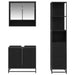Set de mobilier pentru baie 3 pcs Stejar Negru Lemn compozit - WALTI WALTI