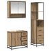 Set de mobilier pentru baie cu sertar 3 pcs Stejar Artizanal - WALTI WALTI
