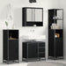 Set de mobilier pentru baie 3 pcs Stejar Negru Lemn compozit - WALTI WALTI
