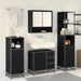 Set de mobilier pentru baie 3 pcs Stejar Negru Lemn compozit - WALTI WALTI