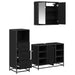 Set de mobilier pentru baie 3 pcs Stejar Negru Lemn compozit - WALTI WALTI