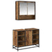 Set de mobilier pentru baie 2 pcs Lemn Vechi Lemn compozit - WALTI WALTI
