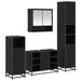 Set de mobilier pentru baie 4 pcs Stejar Negru Lemn compozit - WALTI WALTI