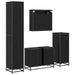 Set de mobilier pentru baie 4 pcs Stejar Negru Lemn compozit - WALTI WALTI