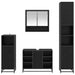 Set de mobilier pentru baie 4 pcs Stejar Negru Lemn compozit - WALTI WALTI