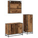 Set de mobilier pentru baie 3 pcs Lemn Vechi Lemn compozit - WALTI WALTI