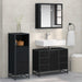 Set de mobilier pentru baie 3 pcs Stejar Negru Lemn compozit - WALTI WALTI
