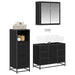 Set de mobilier pentru baie 3 pcs Stejar Negru Lemn compozit - WALTI WALTI