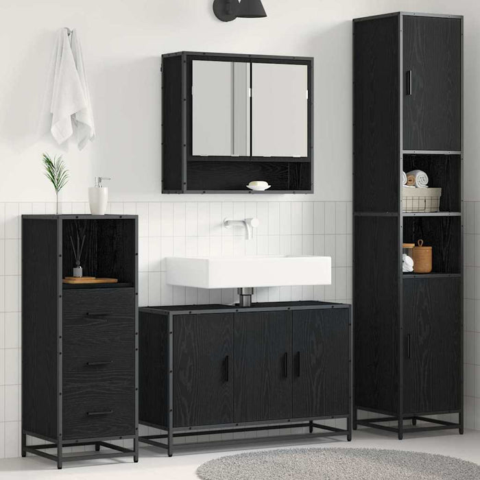 Set de mobilier pentru baie 3 pcs Lemn Vechi Lemn compozit - WALTI WALTI