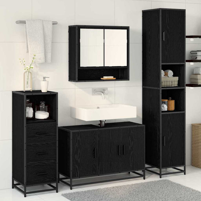 Set de mobilier pentru baie 3 pcs Lemn Vechi Lemn compozit - WALTI WALTI