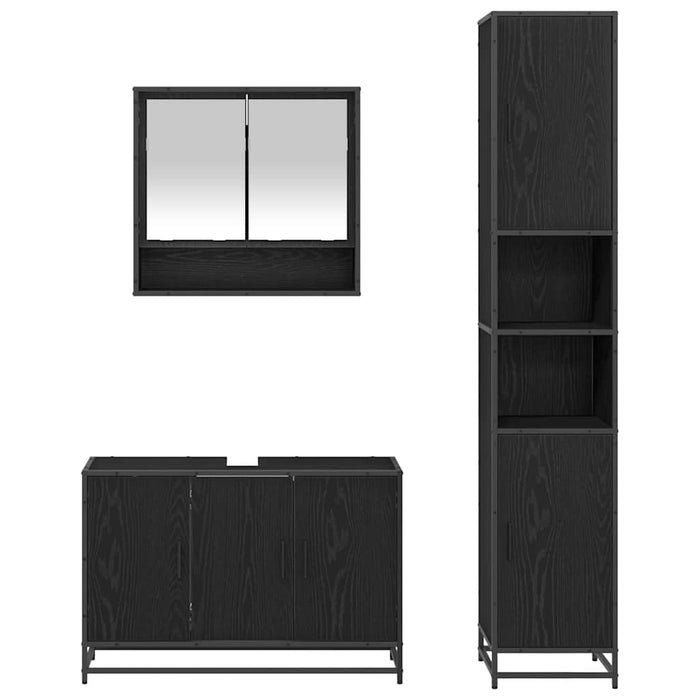 Set de mobilier pentru baie 3 pcs Lemn Vechi Lemn compozit - WALTI WALTI