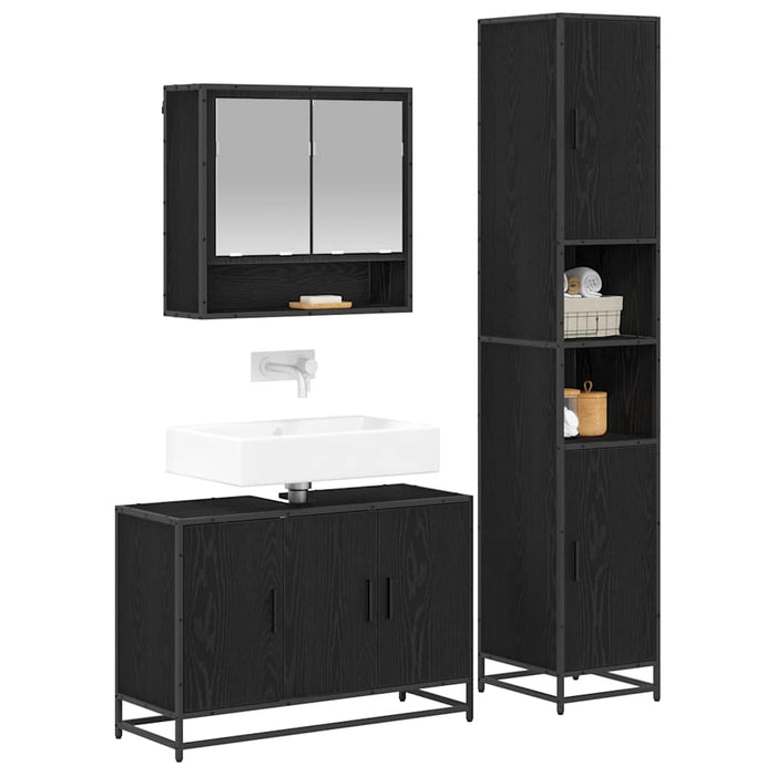 Set de mobilier pentru baie 3 pcs Lemn Vechi Lemn compozit - WALTI WALTI