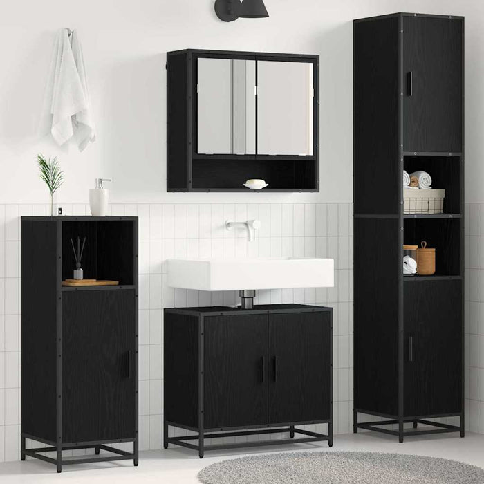Set de mobilier pentru baie cu raft 3 pcs Stejar Artizanal - WALTI WALTI