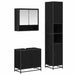 Set de mobilier pentru baie cu raft 3 pcs Stejar Artizanal - WALTI WALTI