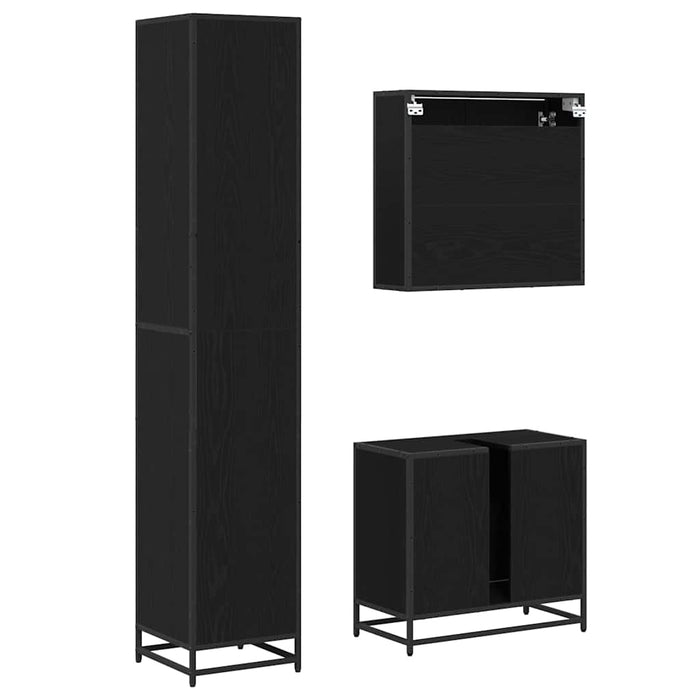 Set de mobilier pentru baie cu raft 3 pcs Stejar Artizanal - WALTI WALTI
