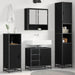 Set de mobilier pentru baie 3 pcs Stejar Negru Lemn compozit - WALTI WALTI