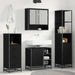Set de mobilier pentru baie 4 pcs Stejar Negru Lemn compozit - WALTI WALTI