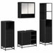 Set de mobilier pentru baie 4 pcs Stejar Negru Lemn compozit - WALTI WALTI