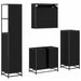 Set de mobilier pentru baie 4 pcs Stejar Negru Lemn compozit - WALTI WALTI