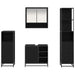 Set de mobilier pentru baie 4 pcs Stejar Negru Lemn compozit - WALTI WALTI