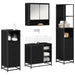 Set de mobilier pentru baie 4 pcs Stejar Negru Lemn compozit - WALTI WALTI