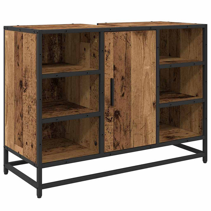 Set de mobilier pentru baie 3 pcs Lemn Vechi Lemn compozit - WALTI WALTI