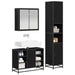 Set de mobilier pentru baie 3 pcs Stejar Negru Lemn compozit - WALTI WALTI